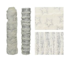 Štóla 200/35cm z polyest. ume.kožušiny silver s potlačou 2ass