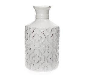 Váza ornament biela keramika 13*13*23cm