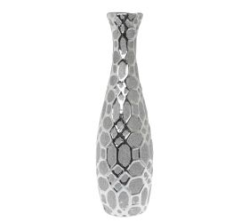 Váza keramika vzor strieborná lesklá 50cm