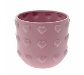 Obal srdiečka keramika 11x11x10cm fialová