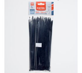 Pásky sťahovacie čierne, 3,6x200mm,100ks, pr.50mm, 18kg