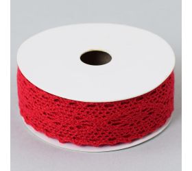 Stuha čipka červená 2,7x5