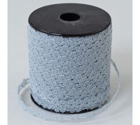 Stuha čipka 9mmx100y strieborná