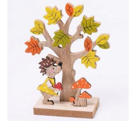 Drev strom+ježko+huby 14x18,5x5,5