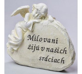 Náhrobok anjel 21,5x8,7x18,5cm polyres