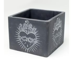 Obal štvorec cement tmavo šedý 14x14x11.5cm