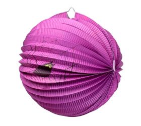 Lampion fialový s pávukom halloween 25cm
