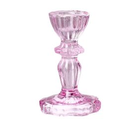 Svietnik dana sklo ružový 7xv11cm