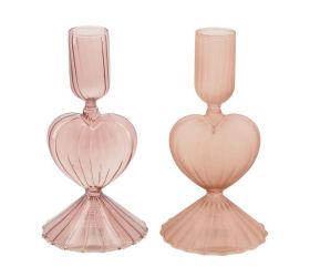 Svietnik srdce 6,5x6,5xv15,5cm ass/2