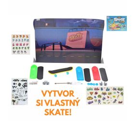 Sada zlož a ozdob si skateboard 9,5 cm 4ks s doplnkami v krabičke