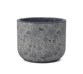 J112 kvetináč + miska liva čierna 44h36cm xl