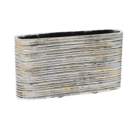 Obal ovál polyrez m 30x7,5x16cm čiernostrieborná