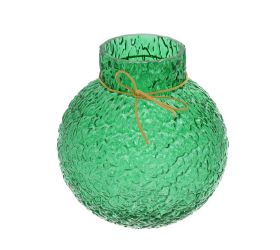 Váza sklo zelená 9.5*21.5cm