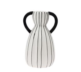 Váza s uchom keramika 16x25,5cm biela