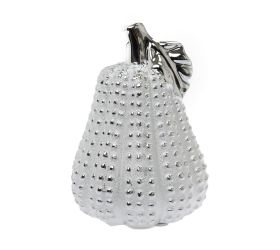 Tekvica keramika 11,5x11,5x16cm strieborná