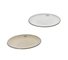 Tanier kamen/ glazúra pruhovaný vzor okraj 2ass v1,9/pr.22cm