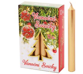 Vianočné sviečky zlaté 12/115