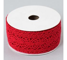 Stuha čipka červená 3,8x5