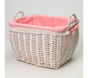 336fl/s prútený košík bieloružový l:36x28x28cm