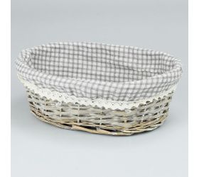Prútený košík šedý vzor kocka  m:32x23x11cm