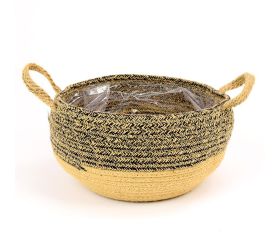 Kôš prútie s uchom hnedá/natur s 25x16cm