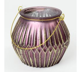 Svietnik sklo fialový 11x11cm