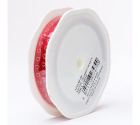 Super cena stuha organza srdcia 7mmx15m červená 55cm