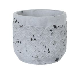 Obal cement antique grey d14.5*h12.5cm