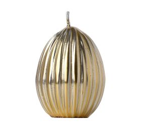 Vajce malé vrúbkované zlatá. 6x8cm