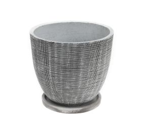 J136 kvetináč + miska beth antik biela 37x32,6cm