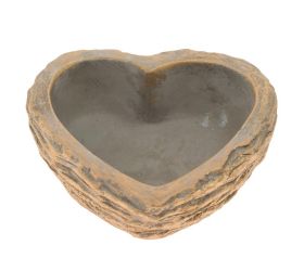 Srdce cement bledo-sivo-zlaté 17cm