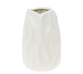 Váza vlnky keramika 11x12x18cm biela
