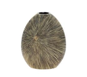 Váza široká polyrez m 29x16x35cm čiernozlatá