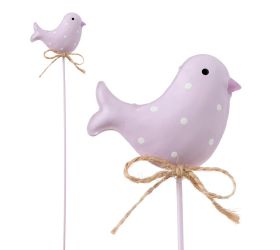 Zápich vtáčik fialový plech 6*26,5cm