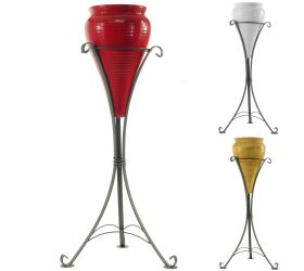 W60 váza kokon 20xv40cm + stojan metal v80cm