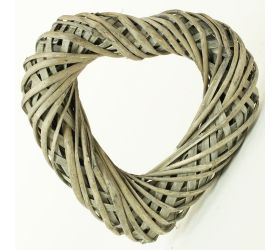 Prút. veniec srdce šedý 27x27x6cm