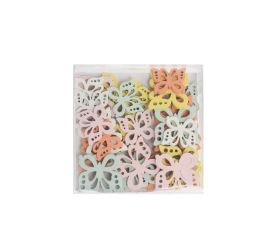 Motýľ výrez drevo farebný 9,5x9,5x9,2cm