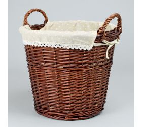 Prútený koš hnedý vzor kvet 38x33cm