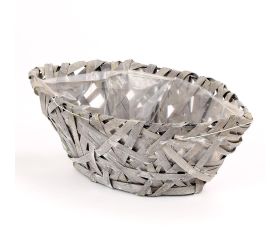 Prútie loďka sivá 30xv11cm