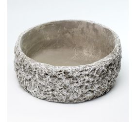 Obal krúhly cement šedý 25x25x10cm