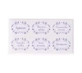 Samolepky na koreničky bielo-modrá 60ks