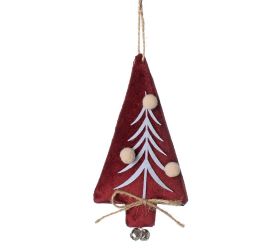 Záves stromček textil bordo.13x7x2,5cm