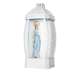 Lampion glamour panna mária plast biela 13x30cm