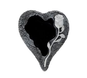 Obal srdce ruža cement sivo strieb. 20x25x8.5cm