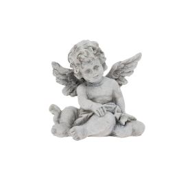 Anjel sediaci so srdiečkom sivý poly 9,5*6*10