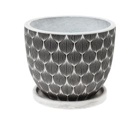 J64 kvetináč + miska okrúhly jill biela 44h36cm xl