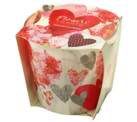 Voň.v skle flowers hearts 115gr