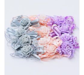 Mašlička s kvietkom 5 cm mix 3 farieb