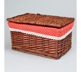 350fl/s prútený košík tm.hnedý vzor bodka m:36x26x20cm