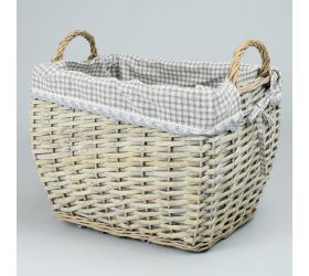 337fl/s prútený košík šedý vzor kocka l:36x28x28cm